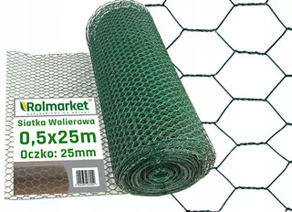 🌟 Voliéra sieť oka 25 mm, 0,5m x 25 PVC